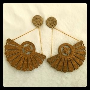 Wooden Semicircle Earrings